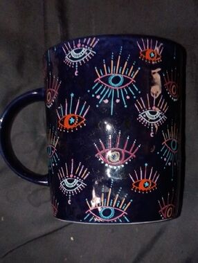 Evil Eye Pattern Ceramic Mug - Colorful Graphic Design